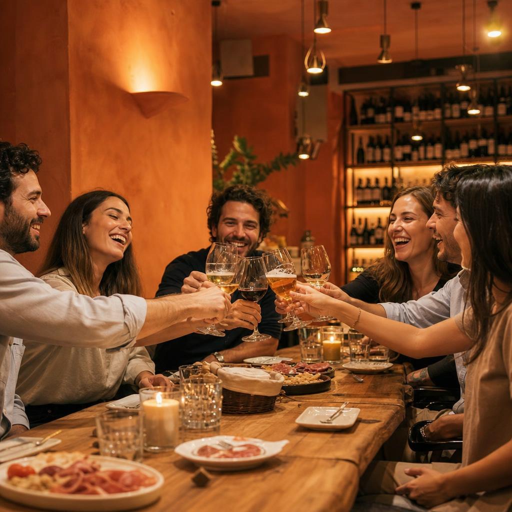Eine Gruppe feiert gemeinsam bei WeinZeit